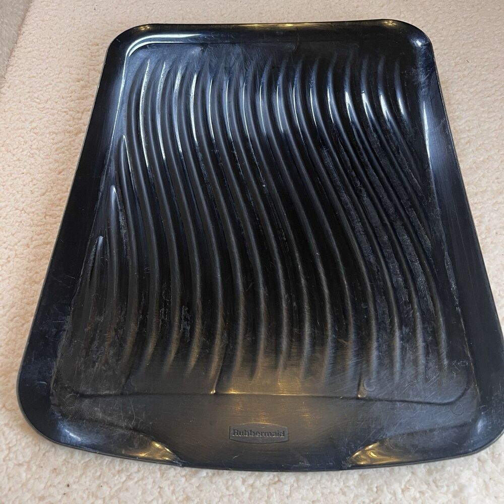 Vintage Rubbermaid Sloped Dish Drainer Tray Mat Black 17" x 13" Sloped